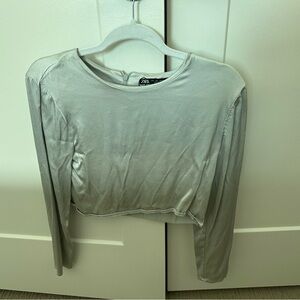 Zara Women's Gray Long Sleeve Top